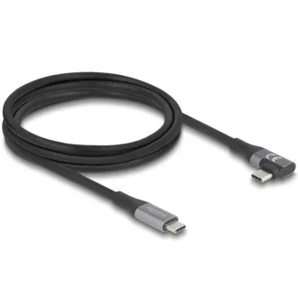 Cablu USB Delock 20 Gbps unghi drept stânga/dreapta USB PD 3.1, gamă extinsă de putere 240 W, 2 m
