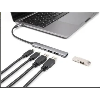 Hub USB Type-C™ subțire cu 4 porturi Delock, cu 1 x USB 10 Gbps Tip-A + 2 x USB 2.0 Tip-A + 1 x USB 2.0 USB Type-C™ și PD 9 Hub USB Type-C™ subțire cu 4 porturi Delock, cu 1 x USB 10 Gbps Tip-A + 2 x USB 2.0 Tip-A + 1 x USB 2.0 USB Type-C™ și PD 9