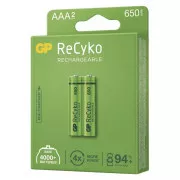 GP AAA ReCyko 650 mAh, reîncărcabilă, (HR03) 2 buc PP