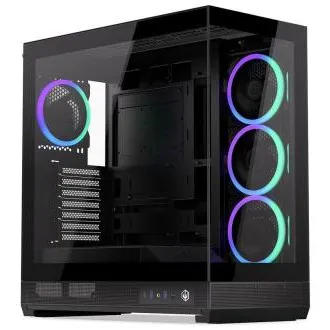 Carcasă Endorfy Fishtank 6000 Corona, E-ATX, 4× ventilatoare ARGB de 120 mm, 2× USB 3.0, 1× USB-C, panoramă, laterale și frontală din sticlă, îngustă