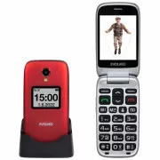 EVOLVEO EasyPhone FS, telefon mobil cu clapă 2,8" pentru seniori cu suport de încărcare (culoare roșie)