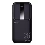 C-TECH Powerbank 20000mAh, Li-Pol, 22.5W, USB-C/USB-A/micro USB/PD/încărcare rapidă/afișare rapidă