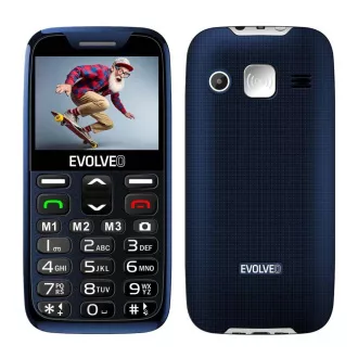 EVOLVEO EasyPhone XR, telefon pentru seniori cu suport de încărcare, 2.3" 320 x 240/1xSIM/0.3Mpx/microSDHC/1000 mAh/albastru