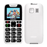 EVOLVEO EasyPhone, telefon pentru seniori cu suport de încărcare, 1,8" 160 × 128 px/1xSIM/microSDHC/1000 mAh/alb