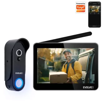 EVOLVEO DoorPhone W7, Set de telefon video wireless de acasă cu monitor negru WiFi