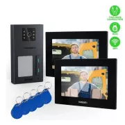 Videofon cu fir EVOLVEO DoorPhone AP2-2 pentru doua apartamente cu aplicatie, negru