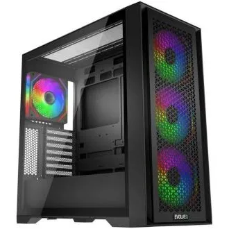 EVOLVEO Rhino, carcasă eATX/ATX, 4 ventilatoare ARGB de 120 mm, panou lateral din sticlă securizată + panou frontal din plasă EVOLVEO Rhino, carcasă eATX/ATX, 4 ventilatoare ARGB de 120 mm, panou lateral din sticlă securizată + panou frontal din plasă