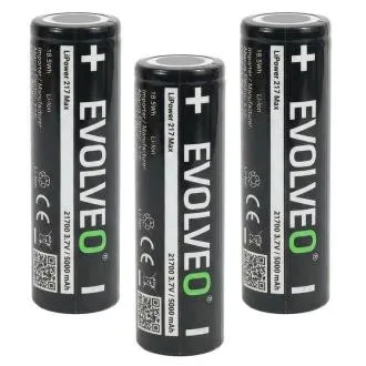 EVOLVEO LiPower 217 Max 5000 – Baterie Li-ion 21700 (3,7 V / 5000 mAh) 3 bucăți EVOLVEO LiPower 217 Max 5000 – Baterie Li-ion 21700 (3,7 V / 5000 mAh) 3 bucăți