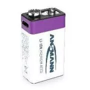 Bloc Ansmann Li-ion 9V, min. 340mAh, cu electronică de încărcare, USB-C