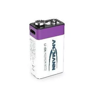 Bloc Ansmann Li-ion 9V, min. 340mAh, cu electronică de încărcare, USB-C Bloc Ansmann Li-ion 9V, min. 340mAh, cu electronică de încărcare, USB-C