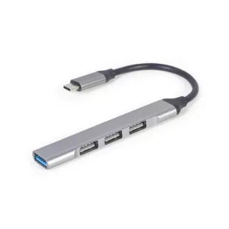 Hub Gembird USB Type-C cu 4 porturi USB 3.1 (Gen 1), argintiu Hub Gembird USB Type-C cu 4 porturi USB 3.1 (Gen 1), argintiu