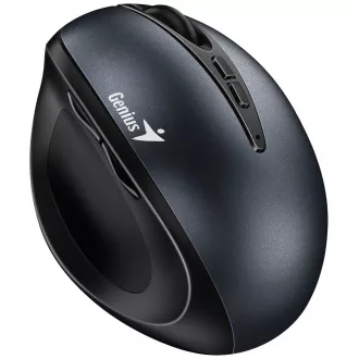 Genius Ergo 8300S, Mouse, fără fir, optic, vertical, 1600DPI, 7 butoane, silențios, negru-gri, negru-gri