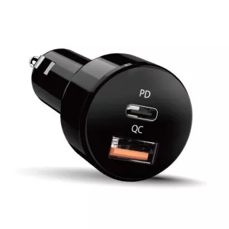 Genius PD-36AC-Car, Adaptor de alimentare, pentru mașină, 36W, 1× USB-C, 1× USB, PD 3.0, QC 3.0, negru Genius PD-36AC-Car, Adaptor de alimentare, pentru mașină, 36W, 1× USB-C, 1× USB, PD 3.0, QC 3.0, negru