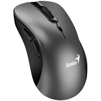 Mouse Genius Ergo 8100S, fără fir, ergonomic, optic, 1600DPI, 6 butoane, USB, gri metalic