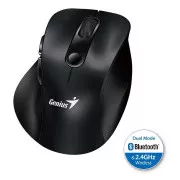 Genius Ergo 9000S, Mouse, wireless, optic, 2400DPI, 6 butoane, Bluetooth, 2.4GHz, USB, negru