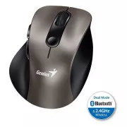 Genius Ergo 9000S, Mouse, wireless, optic, 2400DPI, 6 butoane, Bluetooth, 2.4GHz, USB, titan