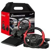 Genius GX Gaming SpeedMaster, Volan, Pedale, Schimbător, pentru PC, PS3, PS4, USB, Vibrații, Negru-Roșu