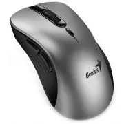Genius Ergo 8100S AI, Mouse, wireless, ergonomic, optic, 1600 DPI, 6 butoane, USB, Copilot, silentios, gri-argintiu