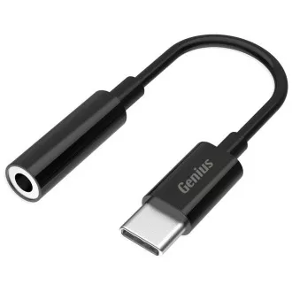 Genius ACC-C100, Reducere, mufa USB-C, mufa jack de 3,5 mm, 10 cm, negru