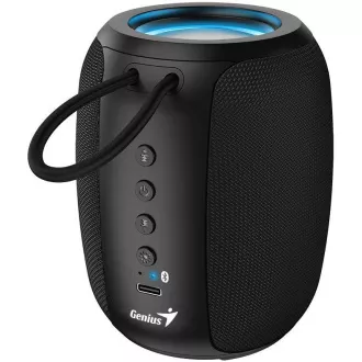 Boxă Genius SP-915BT, wireless, Bluetooth, 5W, iluminare din spate LED, USB-C, autonomie baterie până la 6 ore, microfon, suport Copilot, neagră