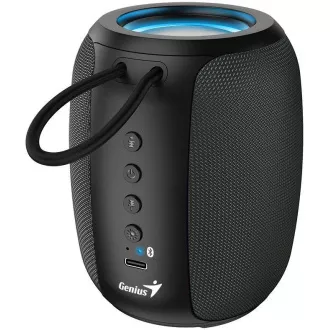 Boxă Genius SP-915BT, wireless, Bluetooth, 5W, iluminare din spate LED, USB-C, autonomie baterie până la 6 ore, microfon, suport Copilot, gri-negru