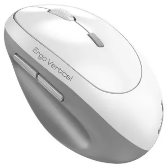 Genius Ergo 8350S, Mouse, wireless, optic, vertical, 2400 DPI, 6 butoane, silențios, Copilot, 2.4 GHz, Bluetooth 5.3, alb