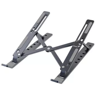 Genius G-Stand M250, Stand, pentru laptop, tabletă și telefon, reglabil, pliabil, capacitate de încărcare 15 kg, aluminiu, gri
