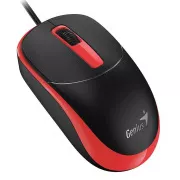 Mouse Genius DX-123, cu fir, optic, 1200 DPI, 3 butoane, USB, negru-roșu