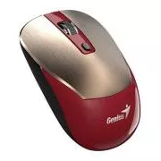 Mouse Genius NX-7125, wireless, optic, 1200 DPI, 4 butoane, Copilot, 2.4 GHz, USB-A, 1× baterie AA, roșu-auriu