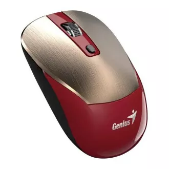 Mouse Genius NX-7125, wireless, optic, 1200 DPI, 4 butoane, Copilot, 2.4 GHz, USB-A, 1× baterie AA, roșu-auriu