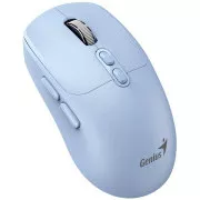 Mouse Genius NX-8080S BT, wireless, optic, 1600DPI, 7 butoane, silențios, Copilot, 2.4GHz, Bluetooth 5.3, albastru