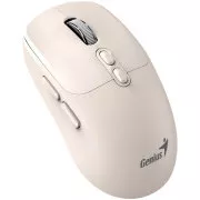 Mouse Genius NX-8080S BT, wireless, optic, 1600DPI, 7 butoane, silențios, Copilot, 2.4GHz, Bluetooth 5.3, bej