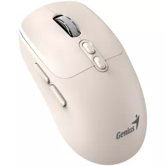 Mouse Genius NX-8080S BT, wireless, optic, 1600DPI, 7 butoane, silențios, Copilot, 2.4GHz, Bluetooth 5.3, bej