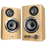 Boxe Genius SP-HF1812BT, 2.0, 50W, Bluetooth 5.3, mufă de 3,5 mm, lemn, maro deschis