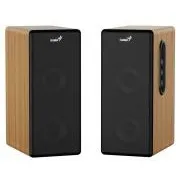 Boxe Genius SP-HF1220BT, 2.0, 45W, mufă de 3,5 mm, Bluetooth, lemn, control bas și treble, ieșire pentru căști, maro-negru