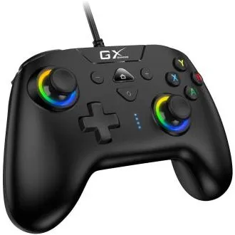 Genius GX Gaming GX-23UV, Gamepad, cu fir, vibrații duble, pentru PC, Switch, Switch Lite, PS4, PS3, Android, USB, negru