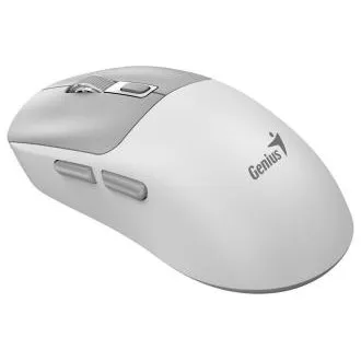 Genius NX-8260S BT, Mouse, wireless, optic, 2400DPI, 6 butoane, silențios, reîncărcabil, Copilot, Bluetooth + 2.4GHz, alb-gri