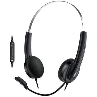 Genius HS-220U AI, Căști cu fir, cu microfon, control volum, Copilot, USB, cablu 2,4 m, negre