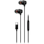 Genius HS-M368, Căști, cu fir, intraauriculare, microfon, control volum, USB-C, negre
