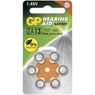 GP ZA13 - Baterii pentru aparate auditive 6 buc.