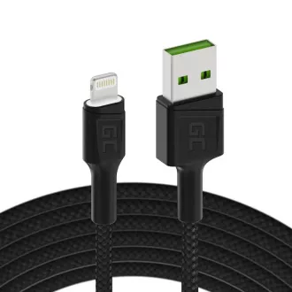 Cablu Lightning Green Cell Ray USB-A 2m cu LED și încărcare rapidă pentru Apple iPhone