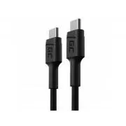 Cablu Green Cell PowerStream USB-C - USB-C 30cm, încărcare rapidă Power Delivery (60W), Ultra Charge, QC 3.0