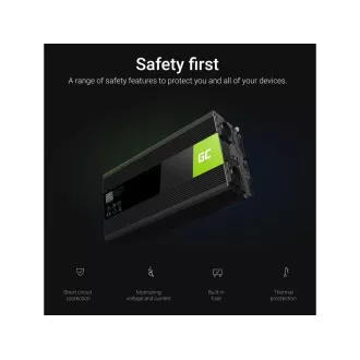 Invertor de curent Green Cell 12V la 230V 1500W/3000W undă sinusoidală pură Invertor de curent Green Cell 12V la 230V 1500W/3000W undă sinusoidală pură