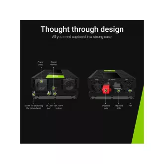 Invertor de curent Green Cell 12V la 230V 1500W/3000W undă sinusoidală pură Invertor de curent Green Cell 12V la 230V 1500W/3000W undă sinusoidală pură