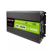 Invertor auto Green Cell PowerInverter LCD 24 V 3000W/60000W cu afișaj - undă sinusoidală pură
