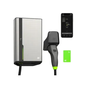 Stație de încărcare inteligentă Green Cell HabuDen Wallbox 22kW 32A 5m Cablu NFC Tip 2 cu aplicație GC Bluetooth WiFi