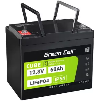 Baterie Green Cell CUBE LiFePO4 60Ah 12.8V 768Wh litiu-fier-fosfat pentru motoare electrice, rulote, ascensoare
