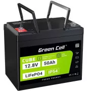 Baterie Green Cell CUBE LiFePO4 50Ah 12.8V 640Wh litiu-fier fosfat pentru rulote, cărucioare de golf, centrale eoliene
