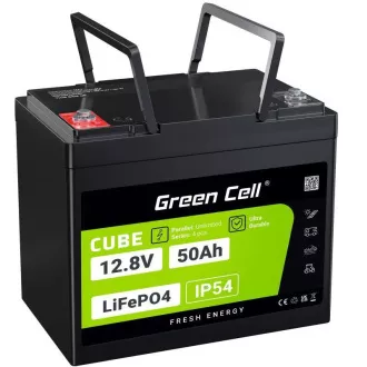 Baterie Green Cell CUBE LiFePO4 50Ah 12.8V 640Wh litiu-fier fosfat pentru rulote, cărucioare de golf, centrale eoliene