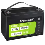 Baterie Green Cell CUBE LiFePO4 100Ah 12.8V 1280Wh litiu-fier fosfat pentru panouri fotovoltaice, rulote, bărci